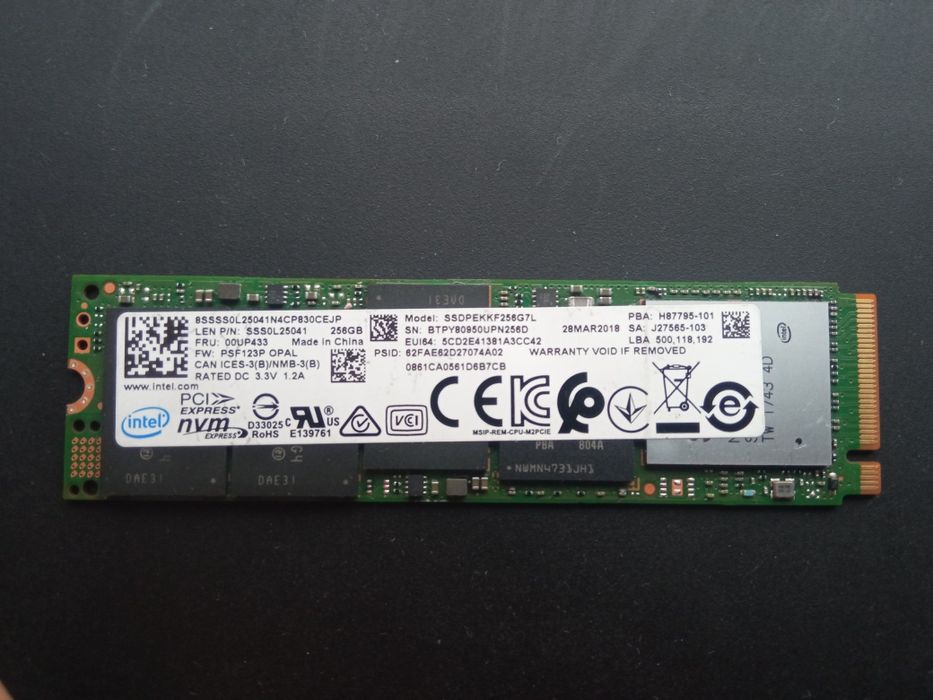SSD 256Gb NVMe PCle Gen3 x4 M.2 2280