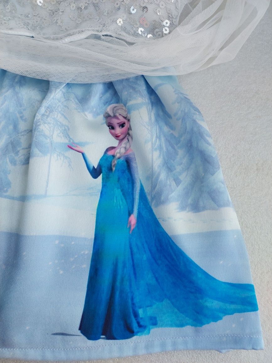 Sukienka Disney Elsa Kraina Lodu 86cm/12-18m-cy-jak nowa InPost