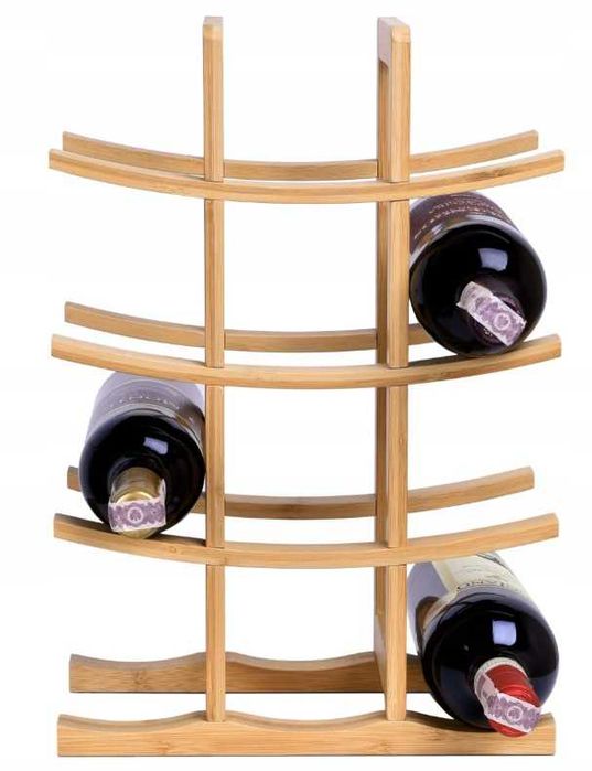 Stojak na wino regał półka bambusowa drewniana 12 miejsc