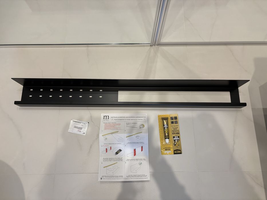 Półka na ręcznik i kosmetyki-łazienka,manufaktura metalu i drewna,NOWA