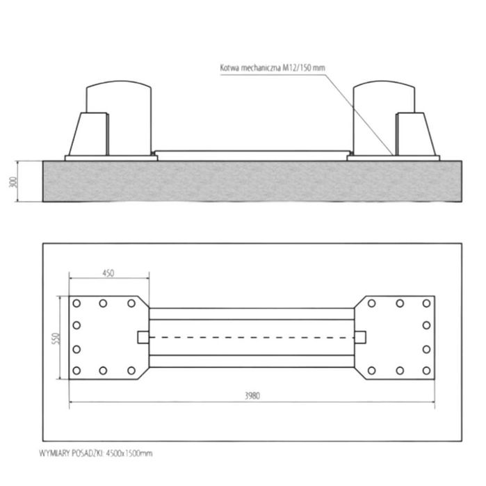 Podnośnik dwukolumnowy łączony górą 5,5T 1900mm 400V MELL PRO