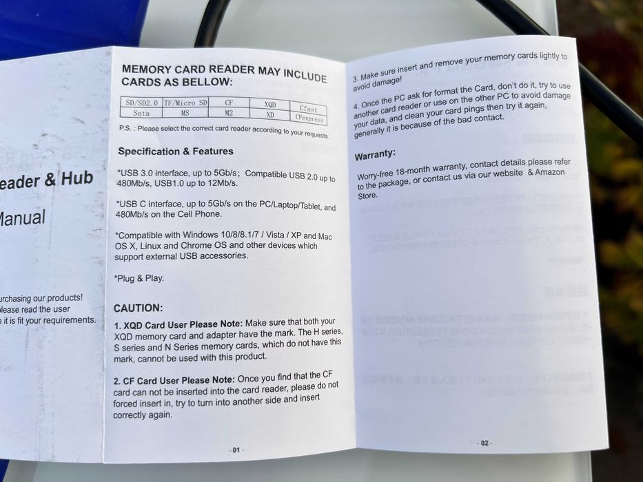 Картридер XQD - USB для карт памяти G / M Series