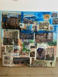 quadro acrílico e colagens sobre tela grande formato "Lisboa"