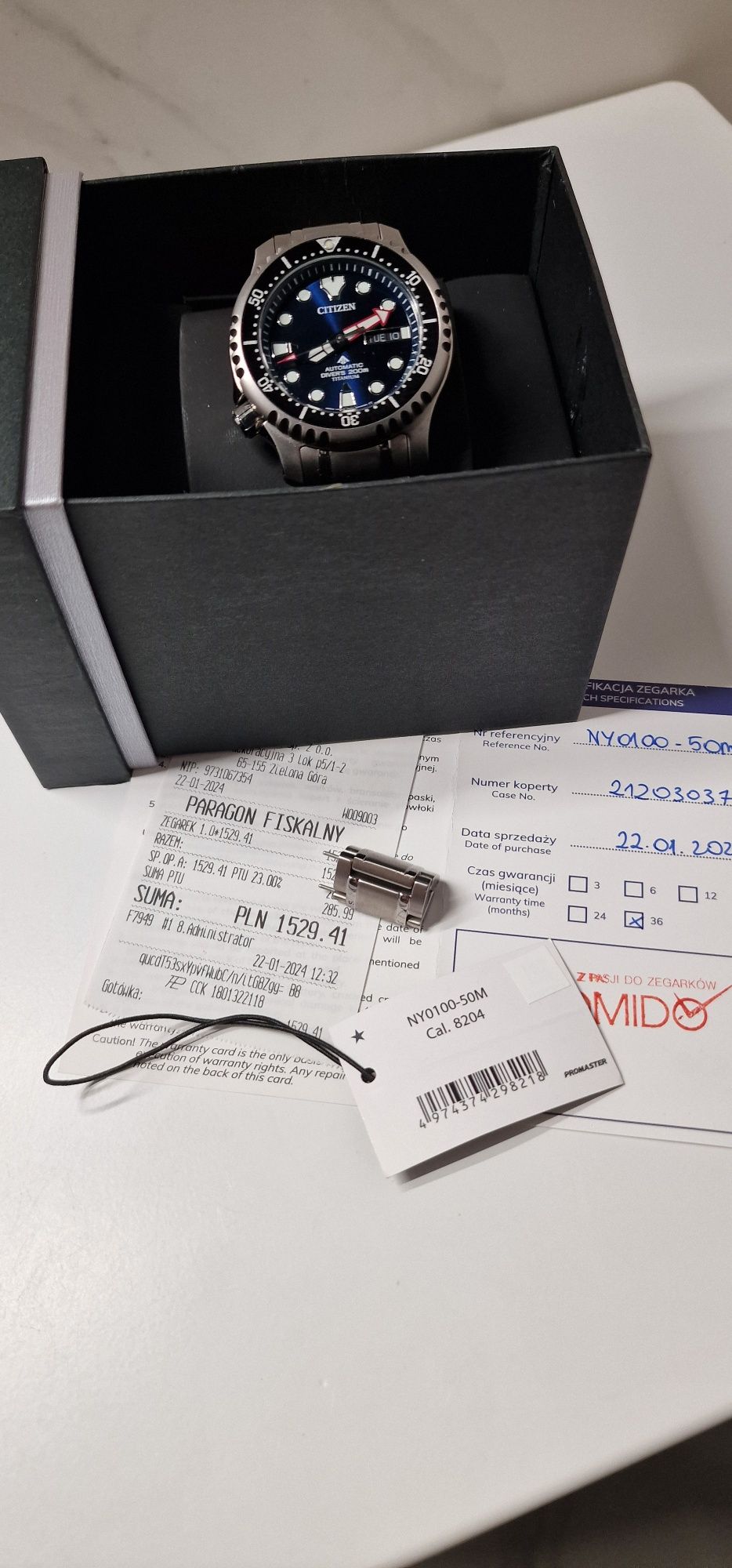 Zegarek automatyczny Citizen Promaster Titanium