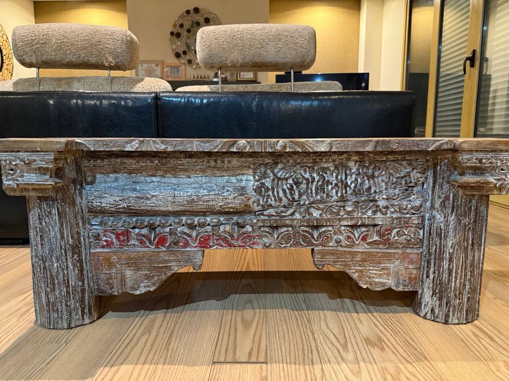 Console artesanal em madeira de manga – Índia 122 × 46 × 46 cm