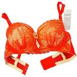 Biustonosz Push-Up Hn&Bn Czerwono- Cielisty nr 0940 Miseczka B 36/80