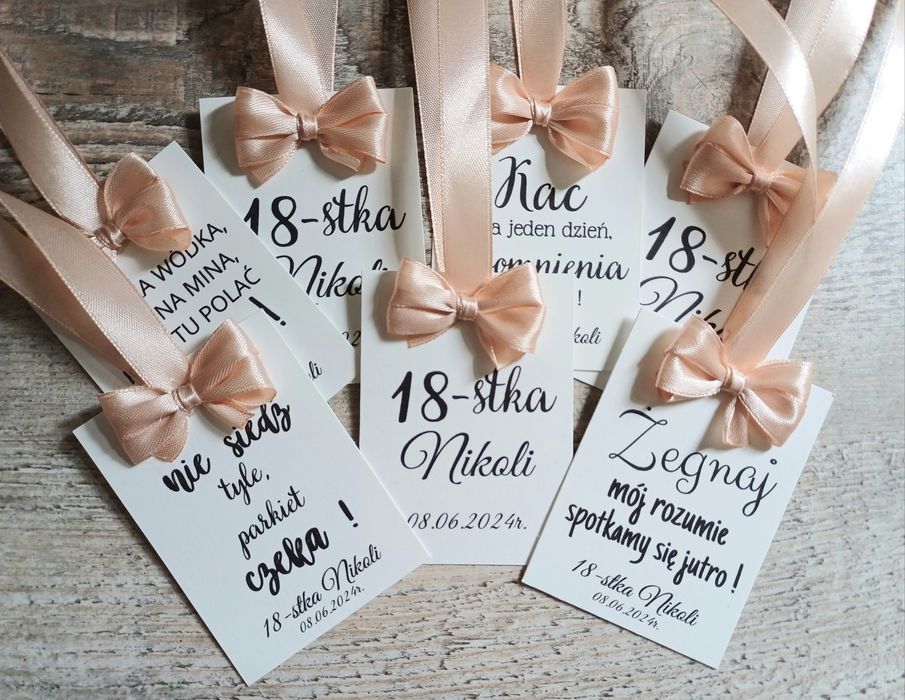 Zawieszki na alkohol 18 urodziny osiemnastkę