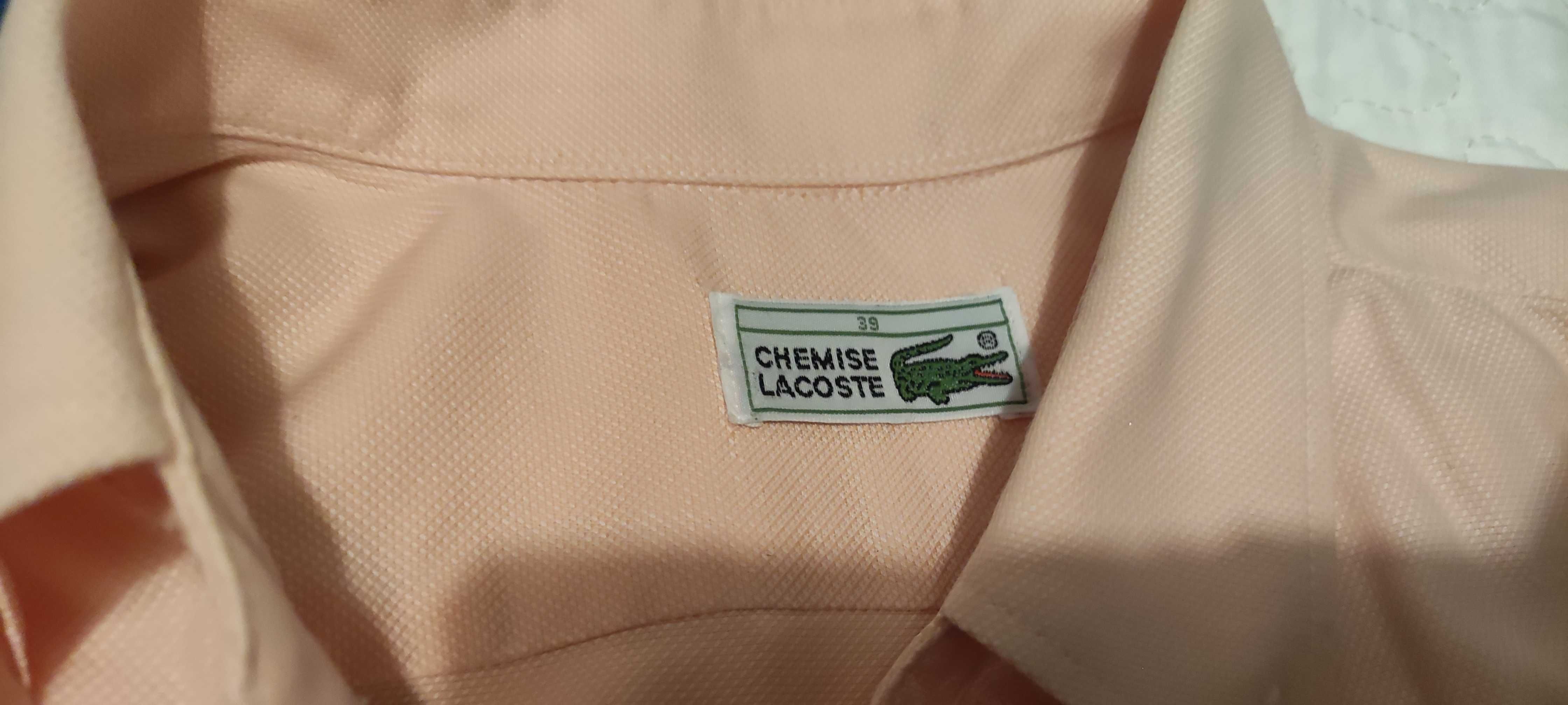 Camisa Lacoste de manga curta - Cor salmão - Tamanho 39