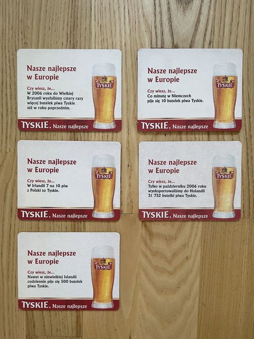 Podkładki pod piwo Tyskie - Nasze najlepsze w Europie