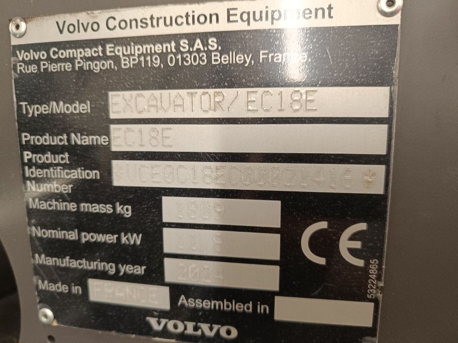 Minikoparka Volvo EC18 Nowa 3 Łyżki + Uchylna Cat301. Kubota BOBCAT
