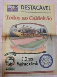 Programa de jogo Marítimo Leeds taça UEFA 1998/99