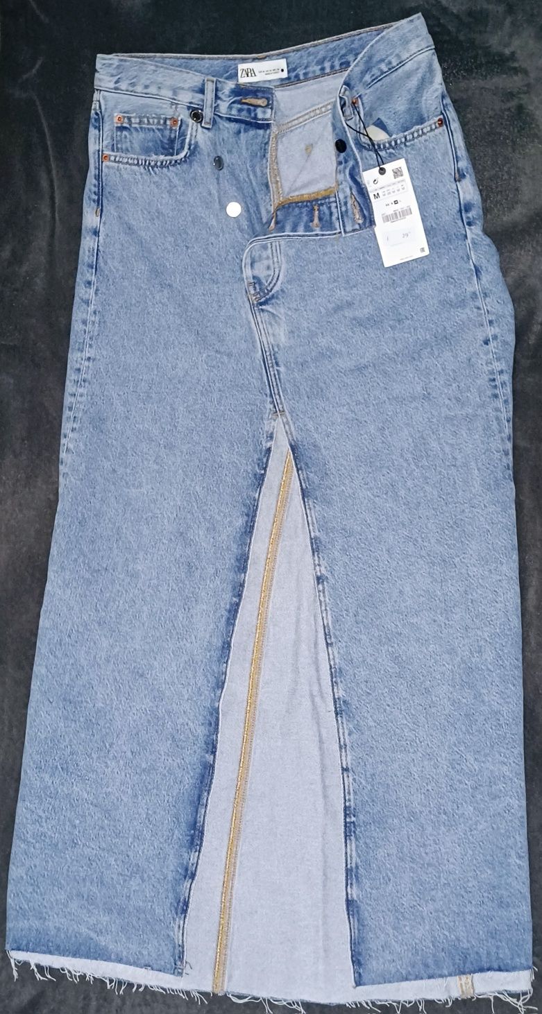 Джинсова спідниця міді Zara