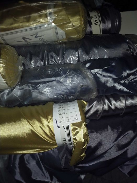 Materiał tkanina satyna zlota 5 mb