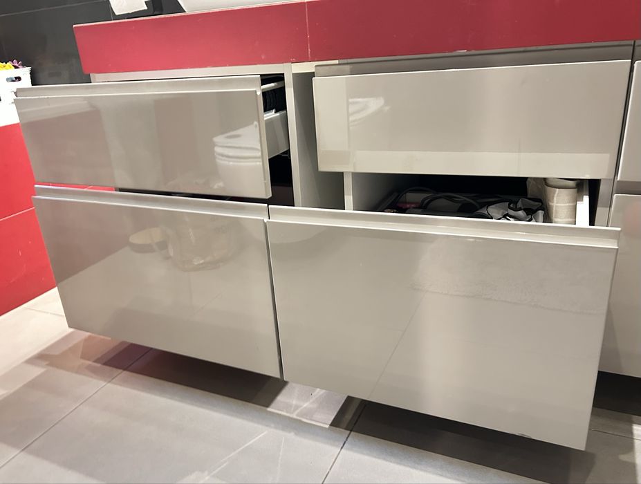 Szafka / komoda łazienkowa szara z szufladami 170x60x60