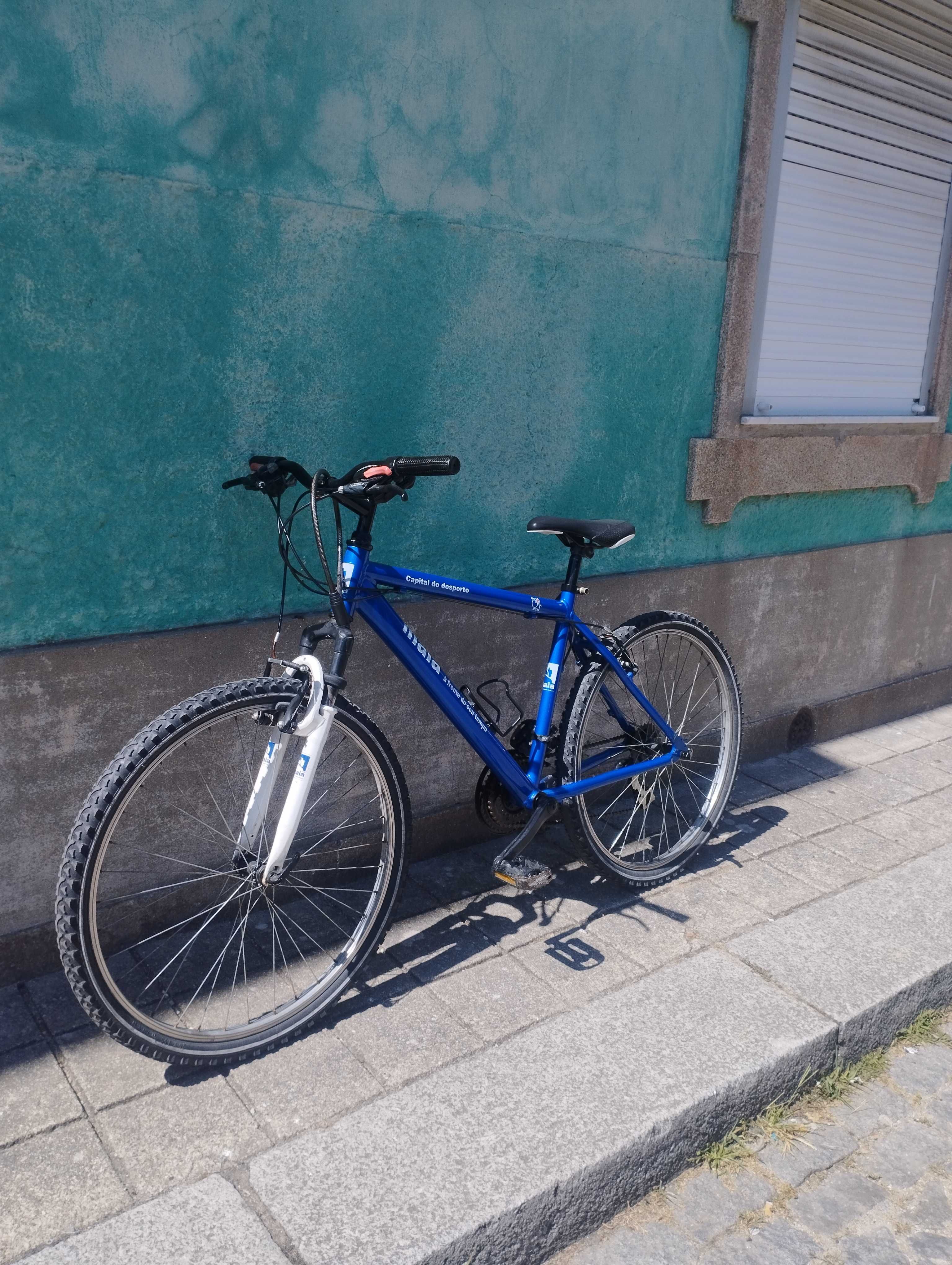 Bicicleta azul usada