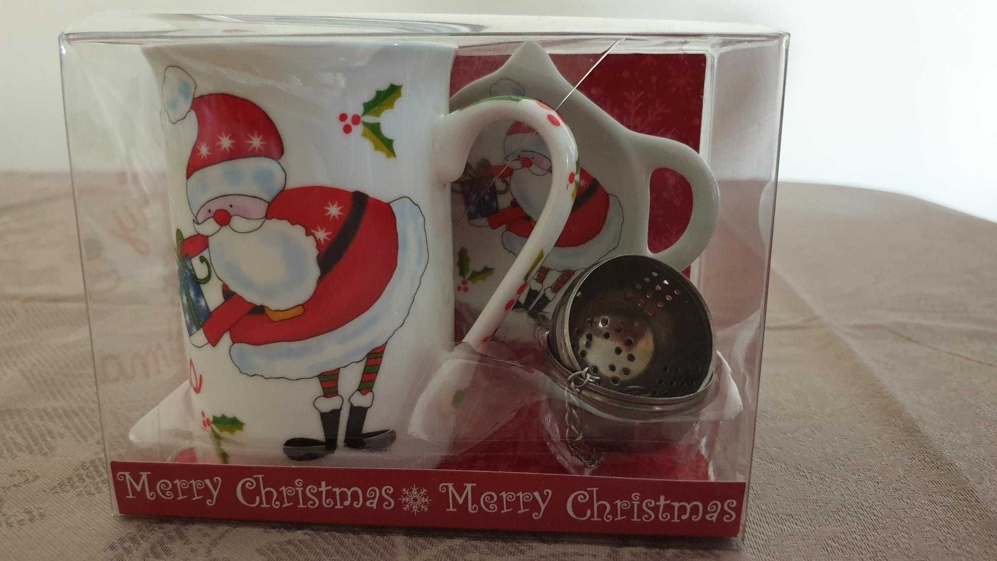 Conjunto de caneca e filtro para infusões de Natal - Nova