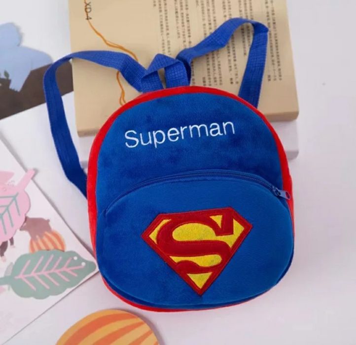 Plecak szkolny Superman niebieski pluszowy prezent dzieci przedszkole