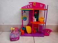 Casa polly pocket cola e descola e carro mercedes 2008