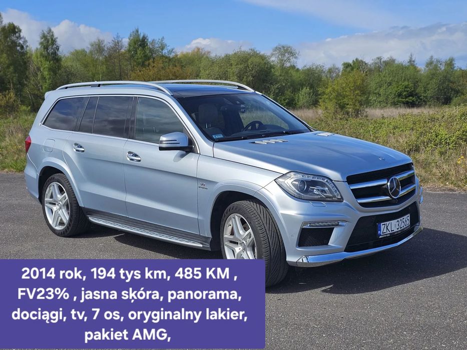 Mercedes-Benz GL GL550, 485 KM, FV23%, cena brutto, dociągi, 7 os, jasna skóra, stan bd