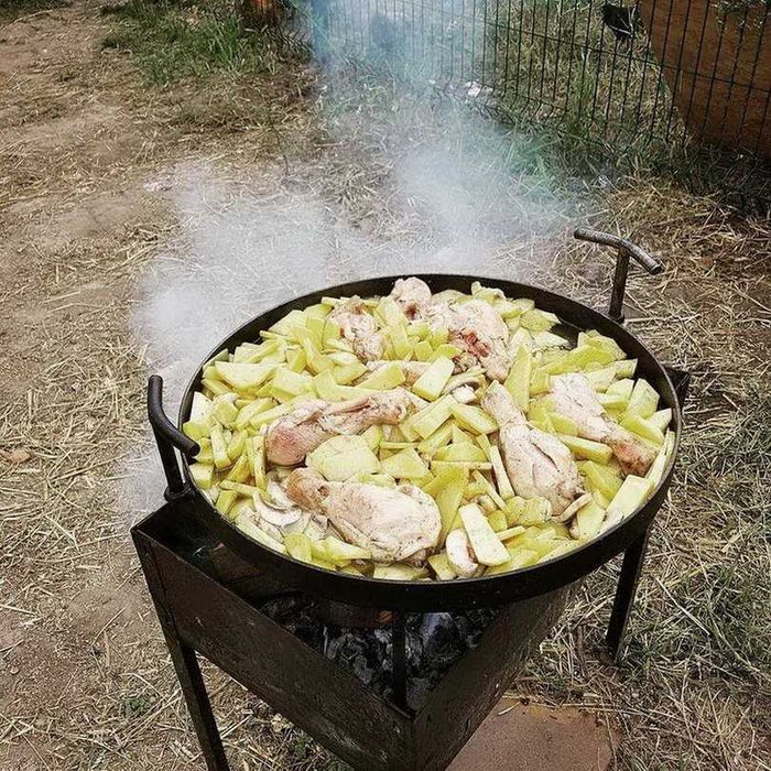 Жаровня сковорода из диска бороны 50 см с крышкою и чехлом мангал