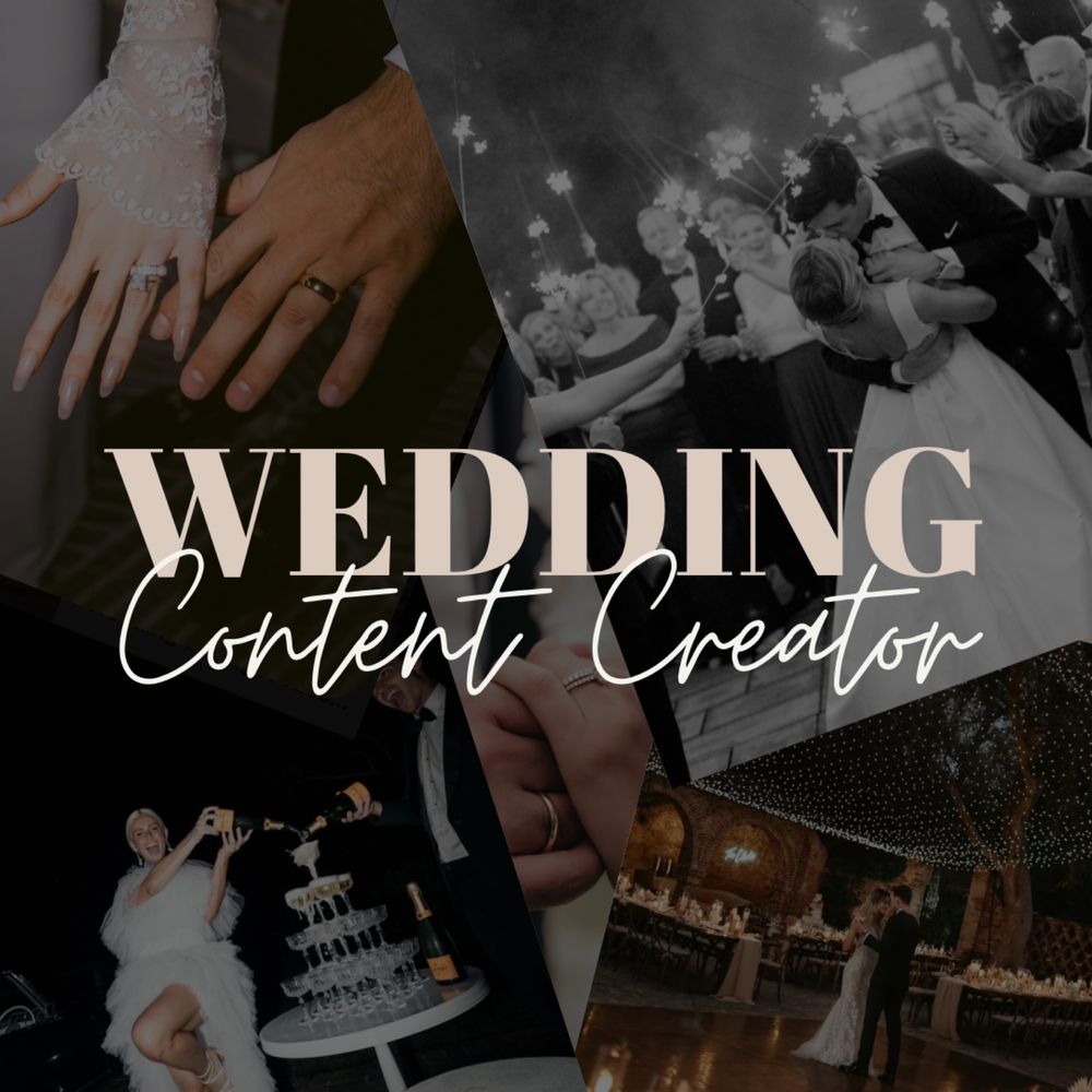 Wedding Content Creator/Film/Rolka/TikTok