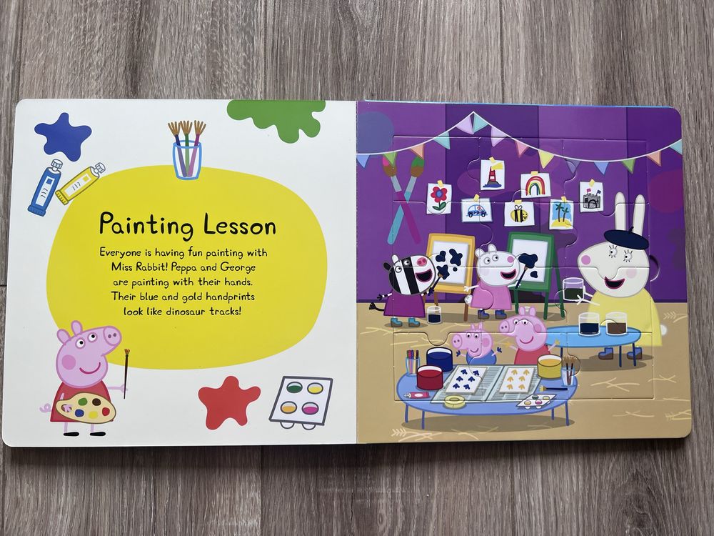 Książka z puzzlami do układania Peppa pig po angielsku