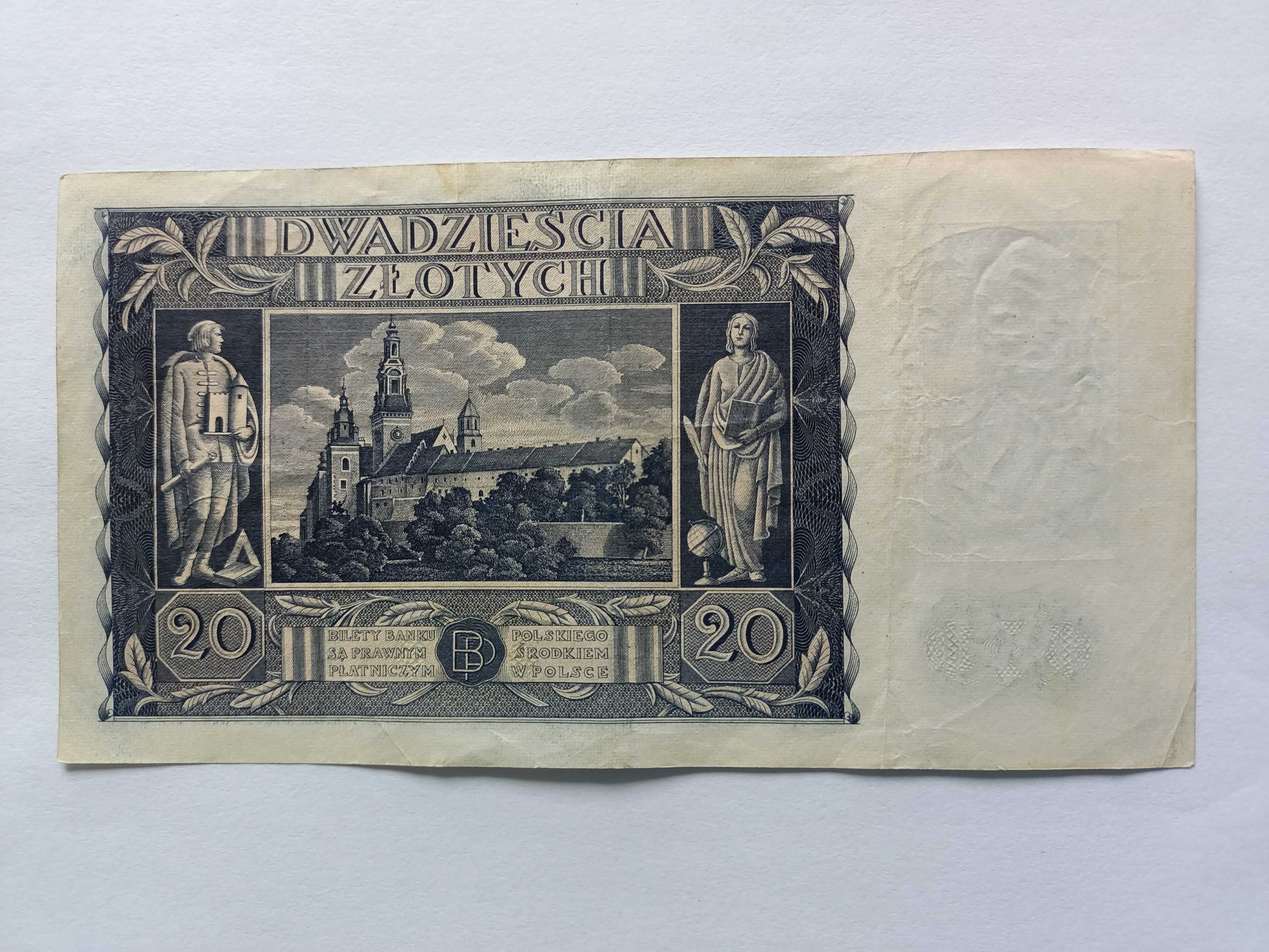 20 Złotych 1936 banknot z nadrukiem     oryginał