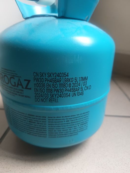 Butla po helu, butel/ butelka do napełniania balonów helem