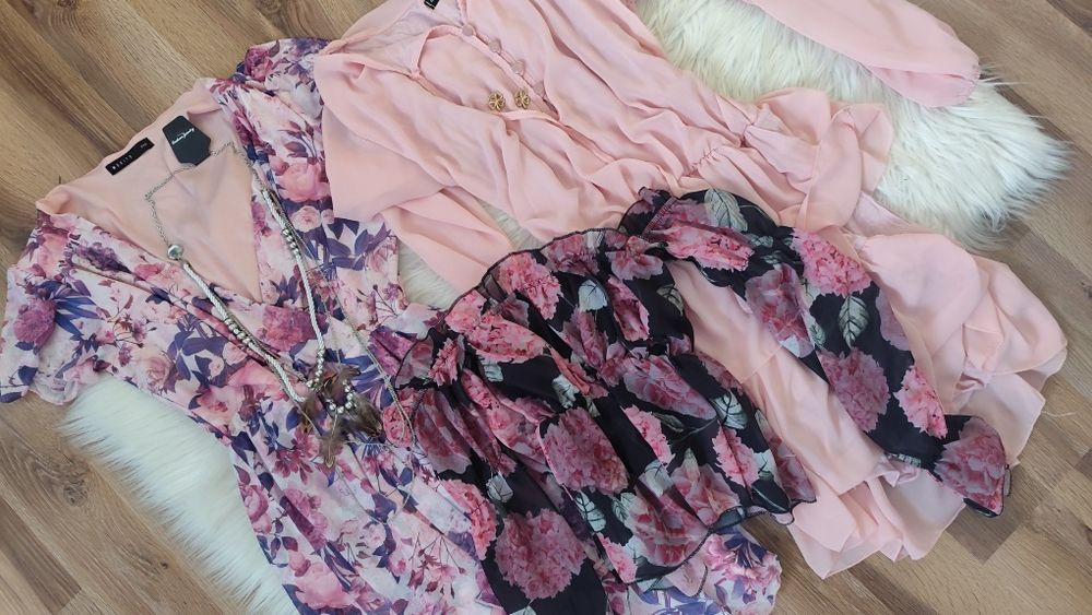 Mega zestaw ubrań S/M Boho nowa biżuteria H&M Mohito Zara 20szt.