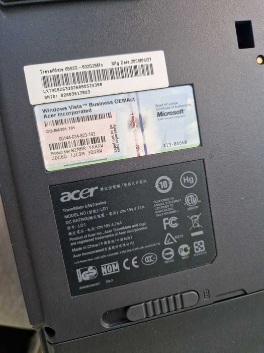 ACER Travelmate 6592 laptop