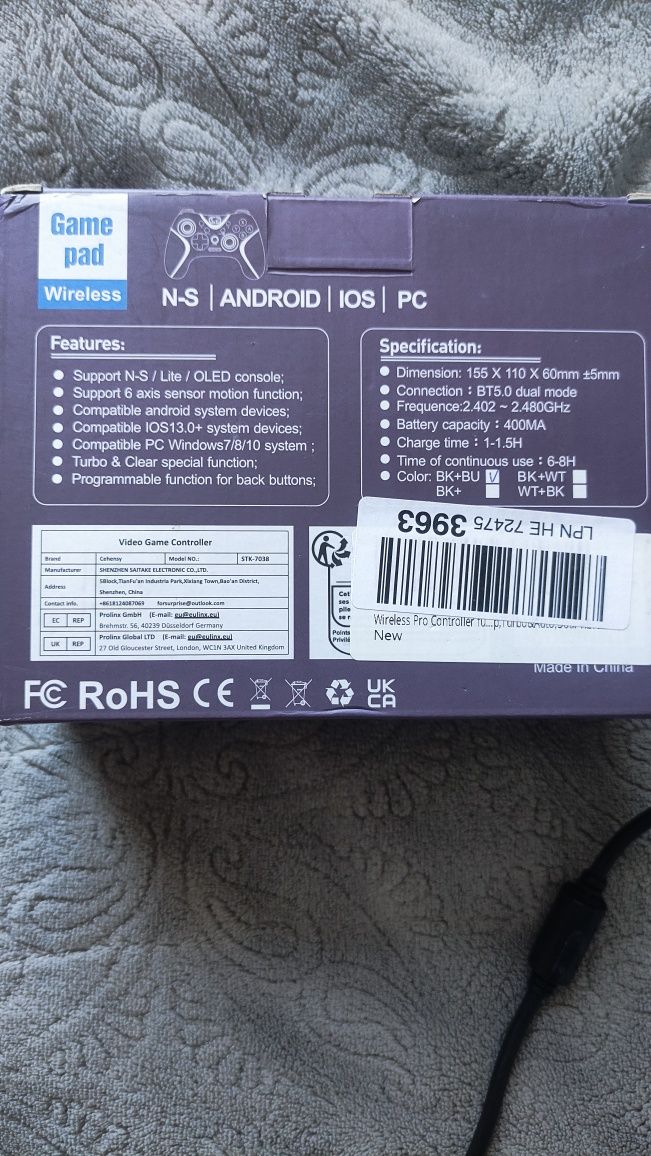 Cehensy  Контролер Switch Pro для Nintendo Switch/Lite/OLED,