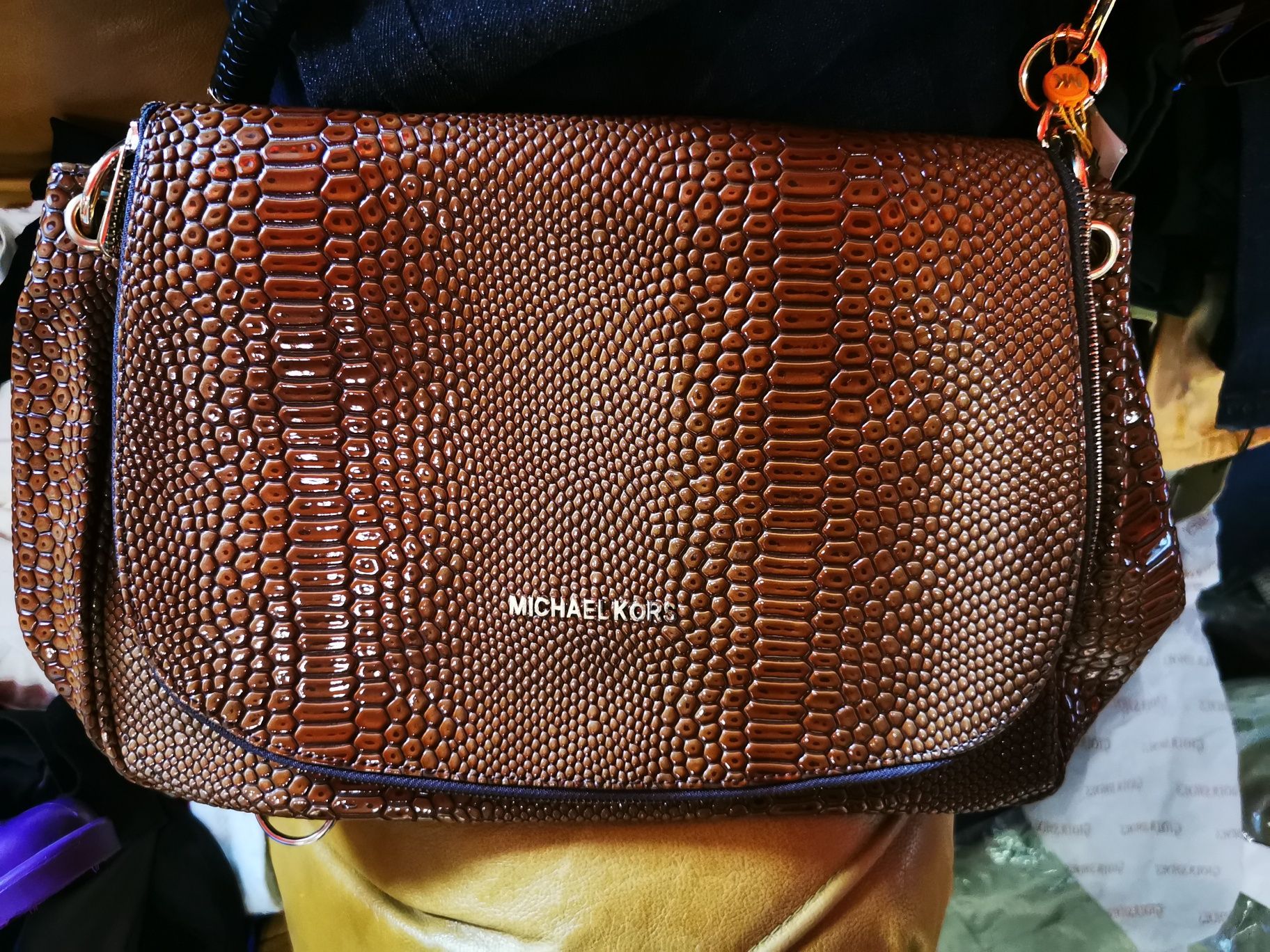 Michael Kors Torba skóra brąz złote logo nowa z metkami