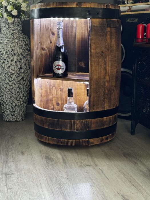 Prezent Barek z beczki drewnianej loft bar szafka
