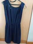 Vestido azul Mango com cinto