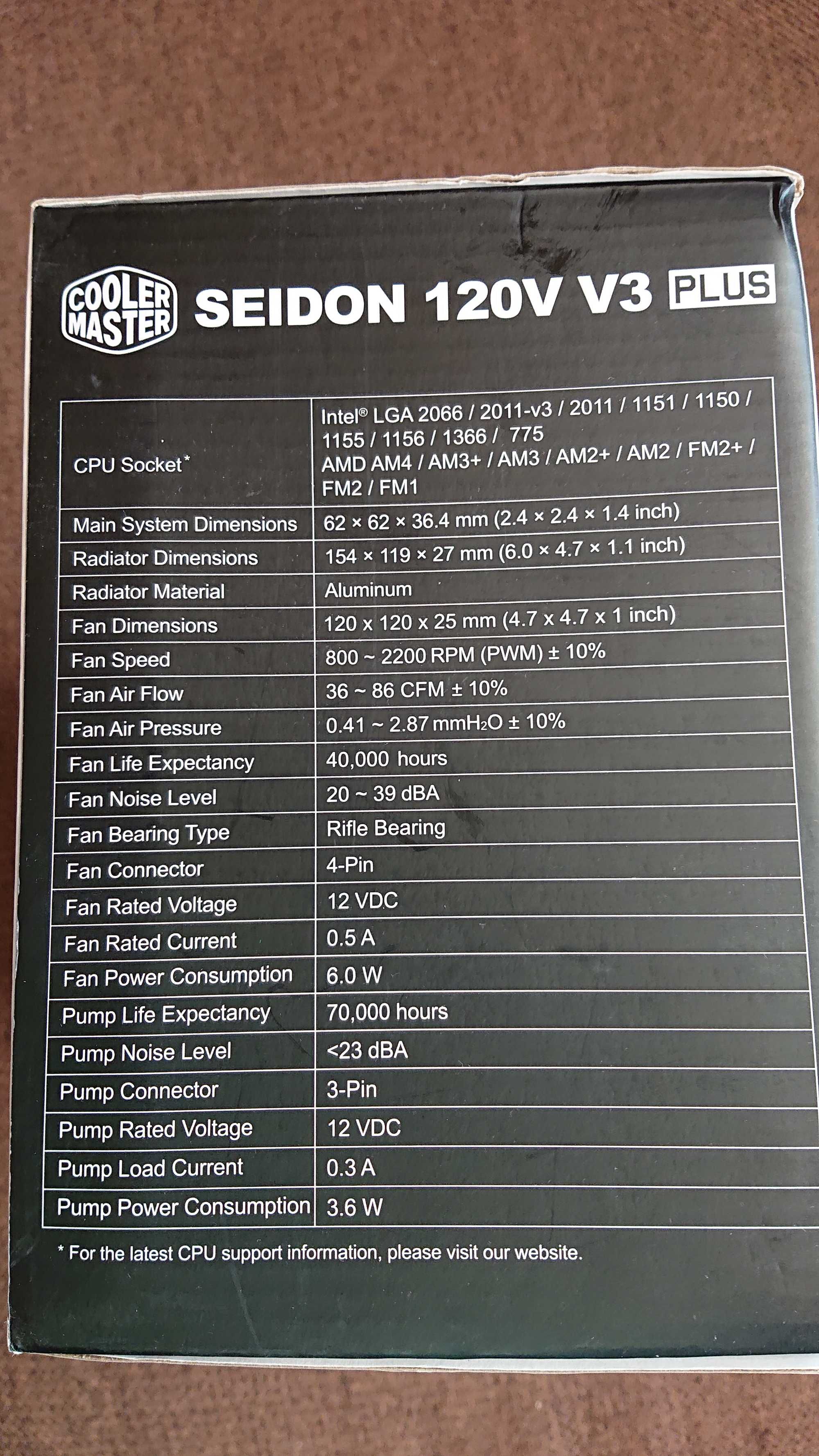 CBO  Cooler Master Seidon 120V V3 Plus (RL-S12V-22PR-R1) водянка