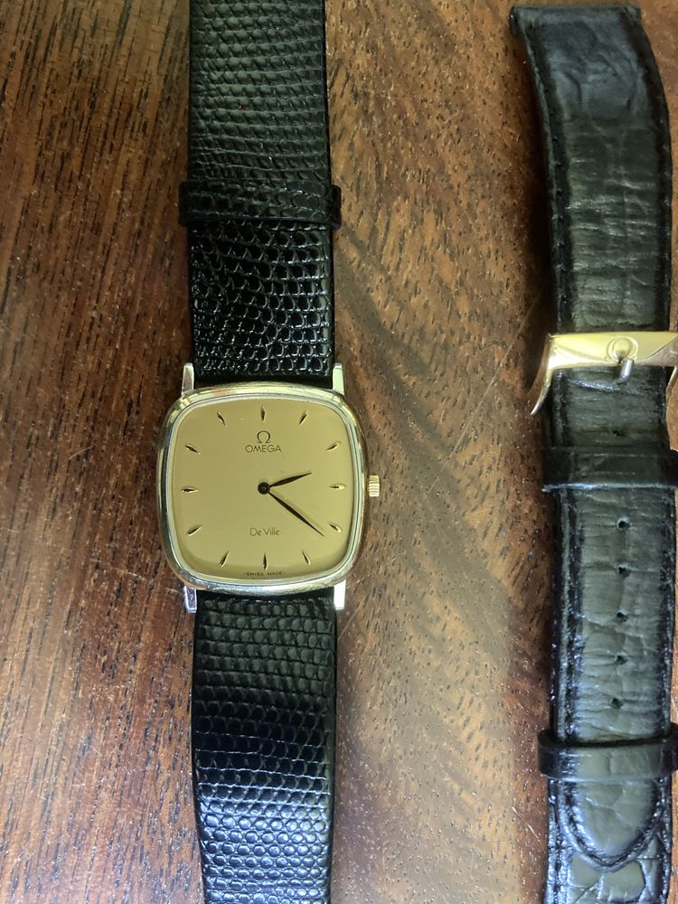 Zegarek omega de ville 1998 pozłacany, szafir