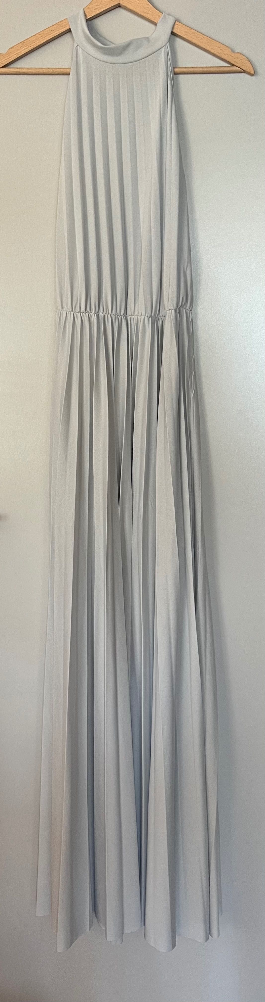 Plisowana jasnoszara sukienka Asos Tall r. L/XL