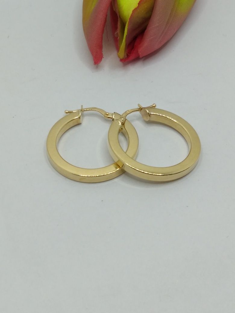 Złote kolczyki okrągłe, złoto 585