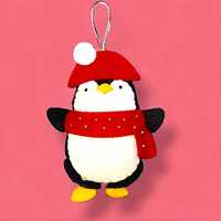 Piękna zawieszka ozdoba świąteczna, bombka, pingwinek