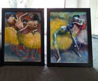 Edgar Degas baletnice, 2 obrazki w ramkach - komplet nowy