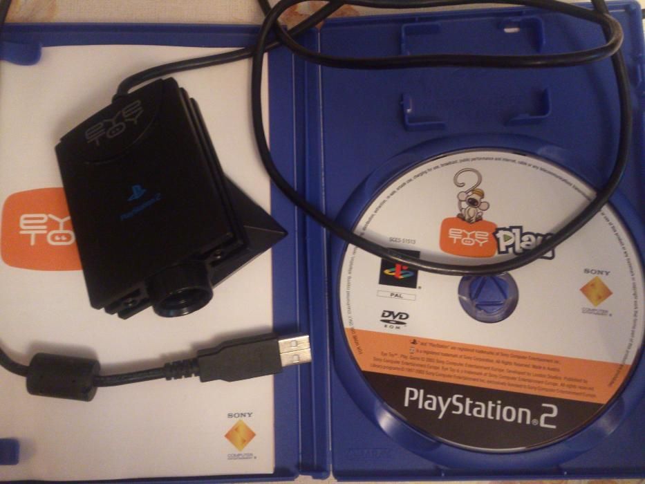 Câmara para Playstation 2 com o jogo do Eye Toy Pay