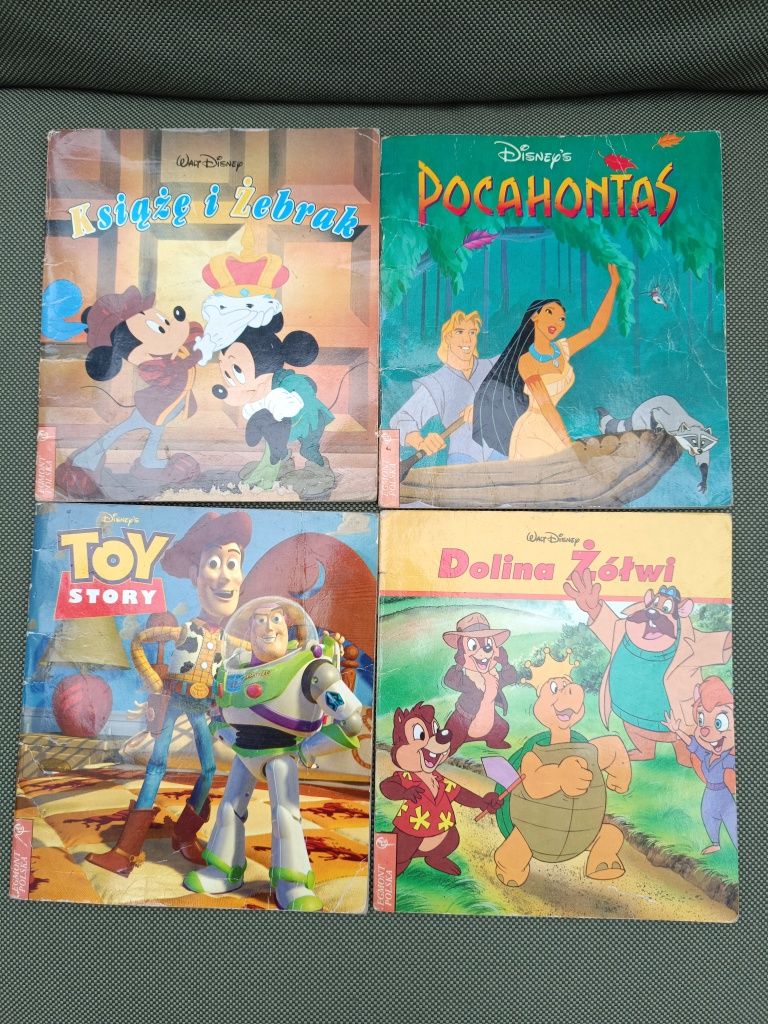 Walt Disney miniksiazki Toy Story, Pocahontas, Ksiaze i zebrak,