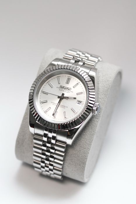 Zegarek Custom Seiko Mod Datejust White