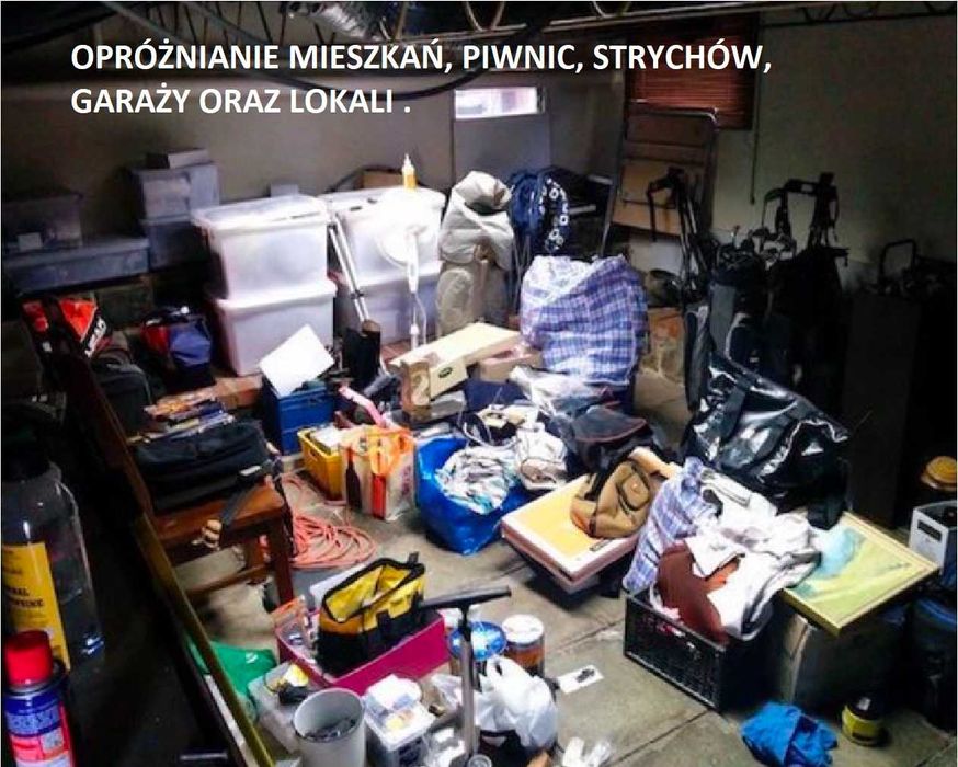 Opróżnianie piwnic, strychów, mieszkań i garaży. Realizacja max 10 dni