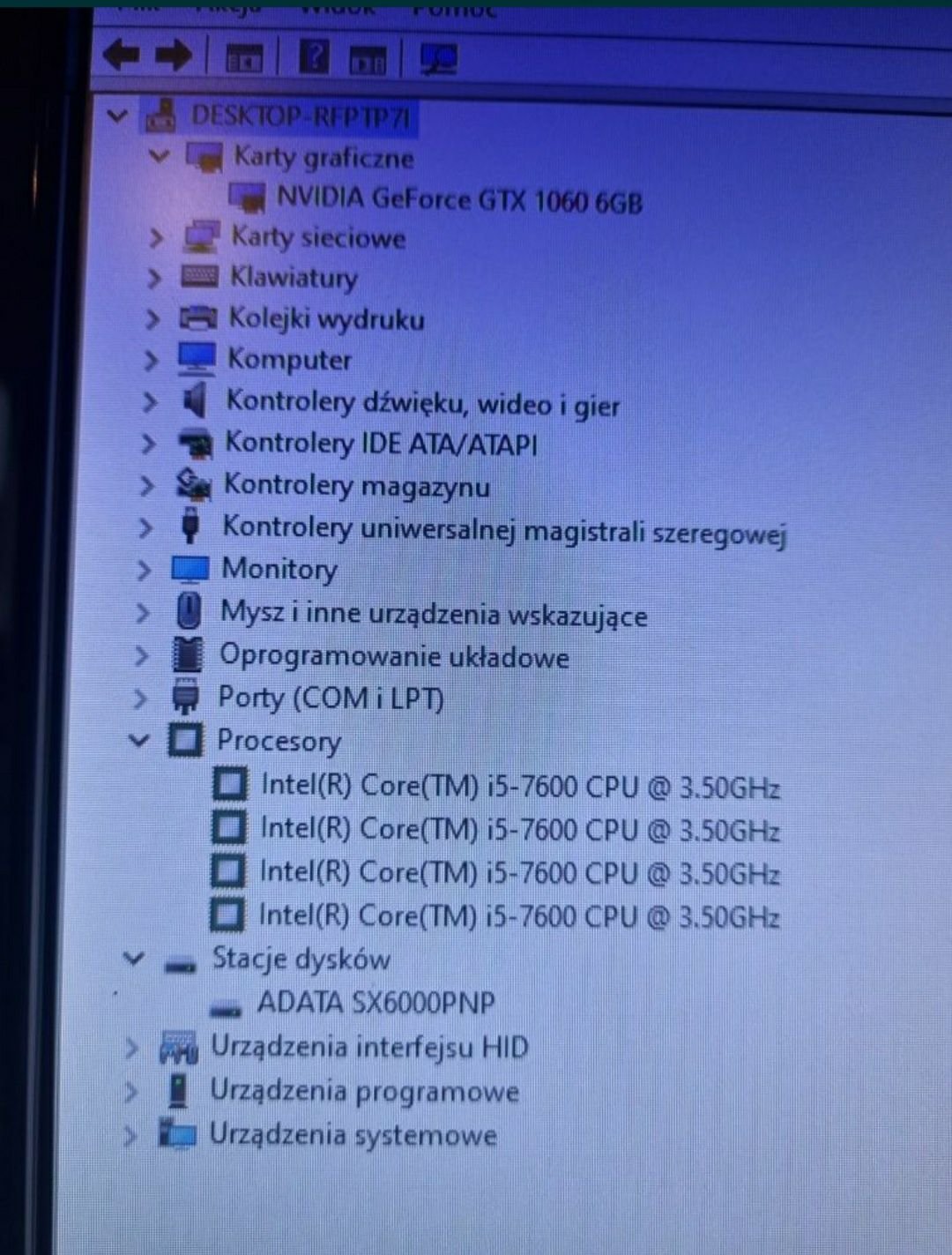 Komputer stacjonarny PC INTEL i5 7600