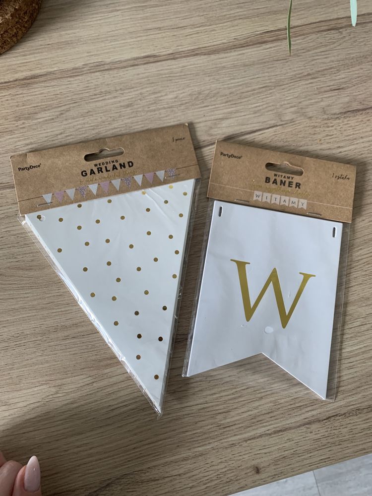 Napis witamy + girlanda ozdoba dekoracja wesele urodziny