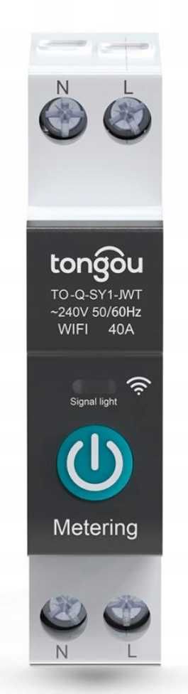 Przekaźnik WiFi TUYA 63A licznik prądu bezpiecznik TO-Q-SY2-JWT