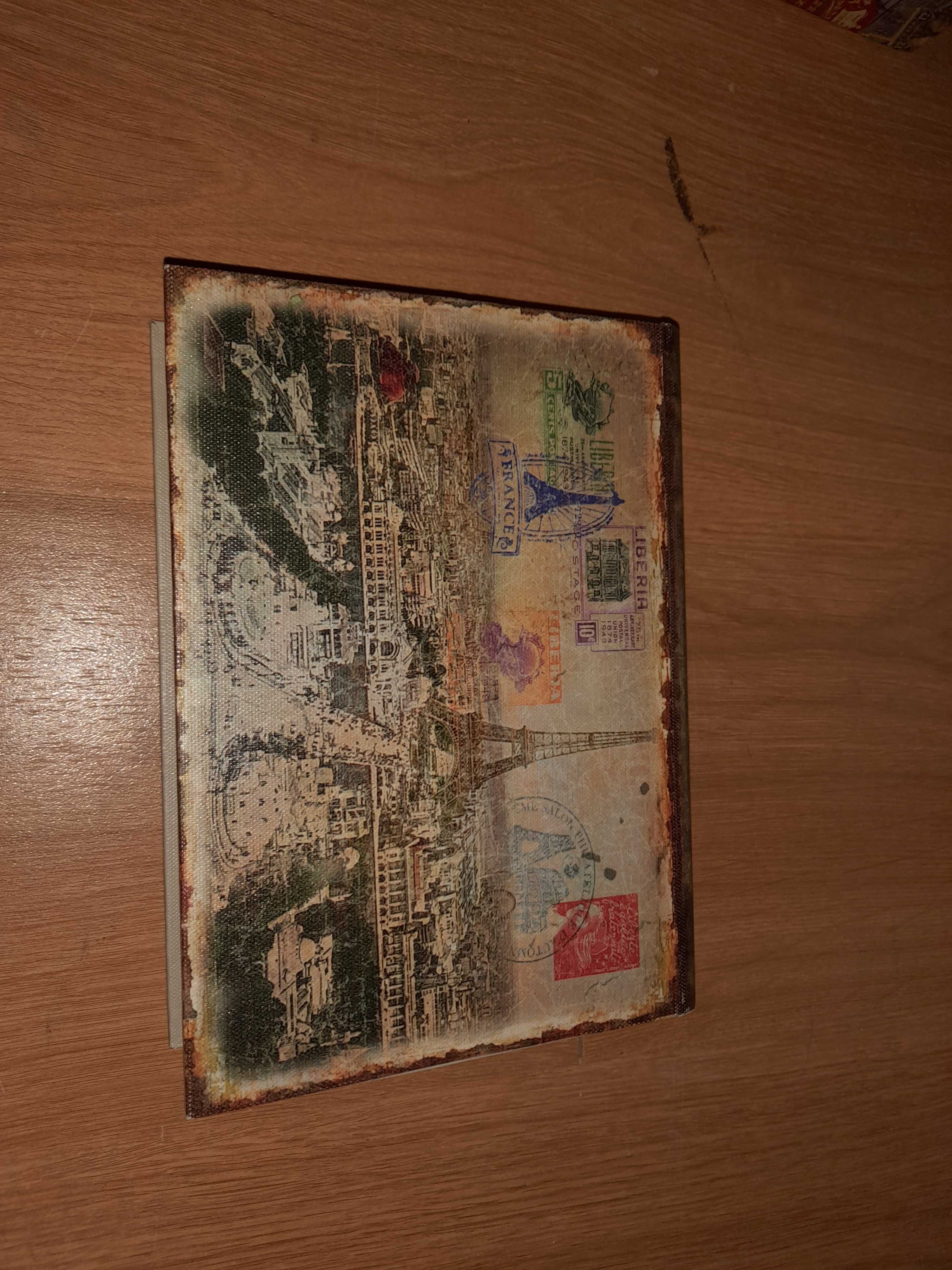 Caixa Livro em Madeira.  Tema Paris antiga. arrumação ou decorativa