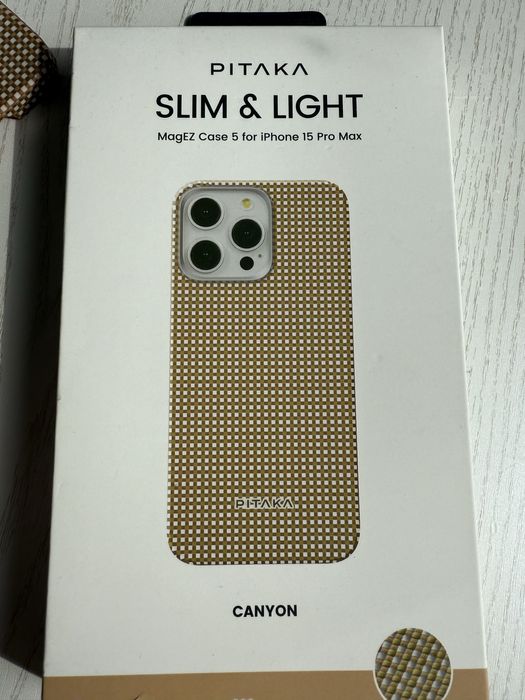Чехол  Pitaka Tactile WoveCase  iphone 15 pro max  likenew 40$