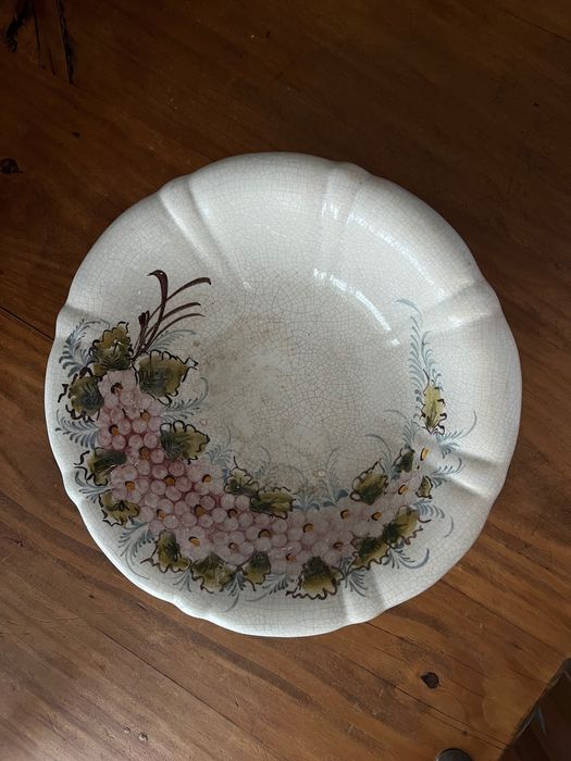 Jarra e bacia em faiança